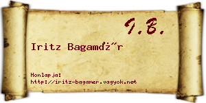 Iritz Bagamér névjegykártya